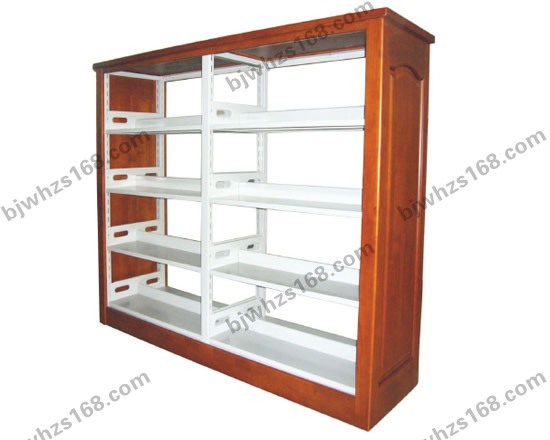 点击查看商品:高档四层双面双柱钢木书架