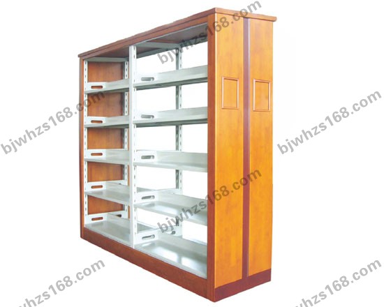 点击查看商品:高档五层双面双柱钢木书架
